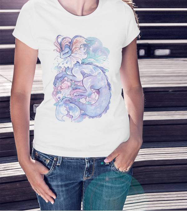 Watercolor Pokemon Vaporeon Pastel Dreamy T-Shirt