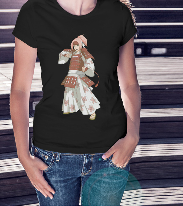 Sakura Samurai Cherry Blossom Warrior Kimono Armor T-Shirt