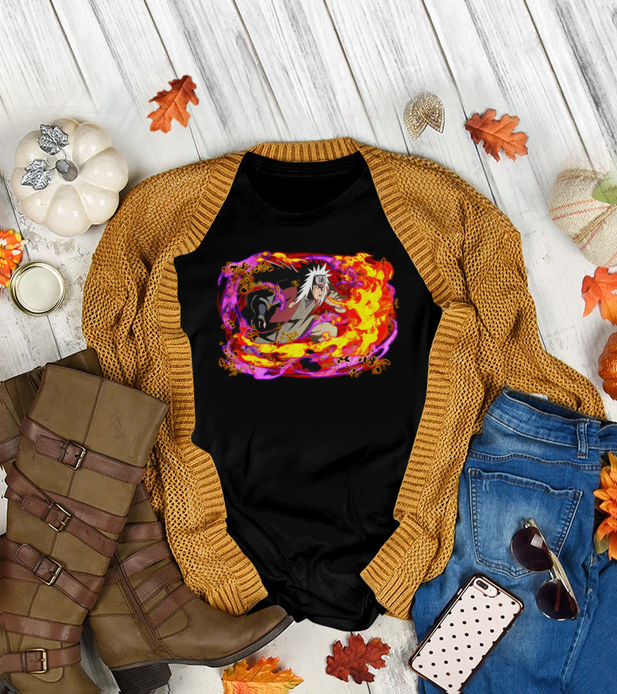 Jiraiya Fire and Magic Aura Ninja Character T-Shirt