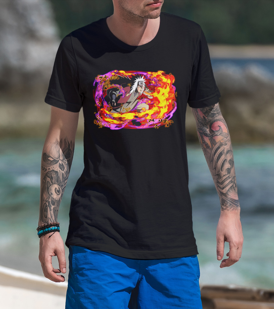 Jiraiya Fire And Magic Aura Ninja Character T-Shirt