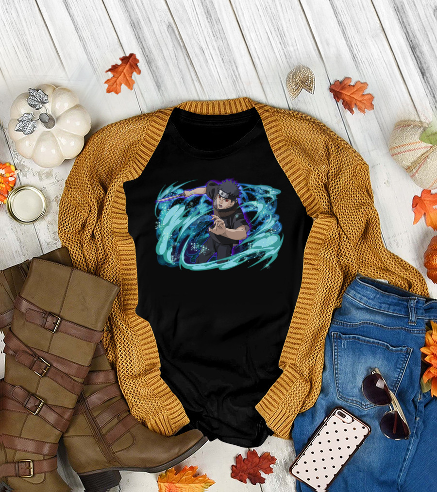 Shisui Uchiha Water Technique Anime Action Scene T-Shirt