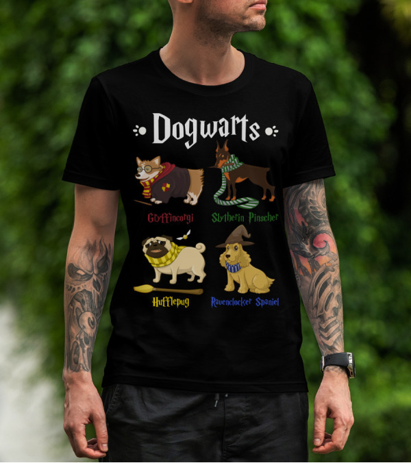 Dogwarts Gryffincorgi Slytherin Pinscher Hufflepug Ravenclawker Spaniel T-Shirt
