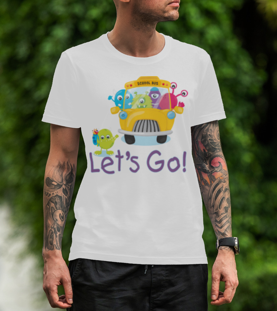 Let's Go Back To School With Colorful Monster School Bus Adventure T-Shirt
