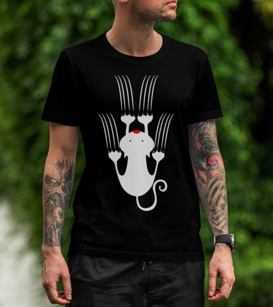 Playful Love Kitty Cats Clawing Upward T-Shirt