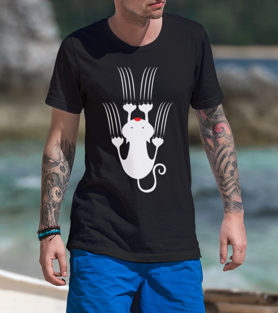 Playful Love Kitty Cats Clawing Upward T-Shirt