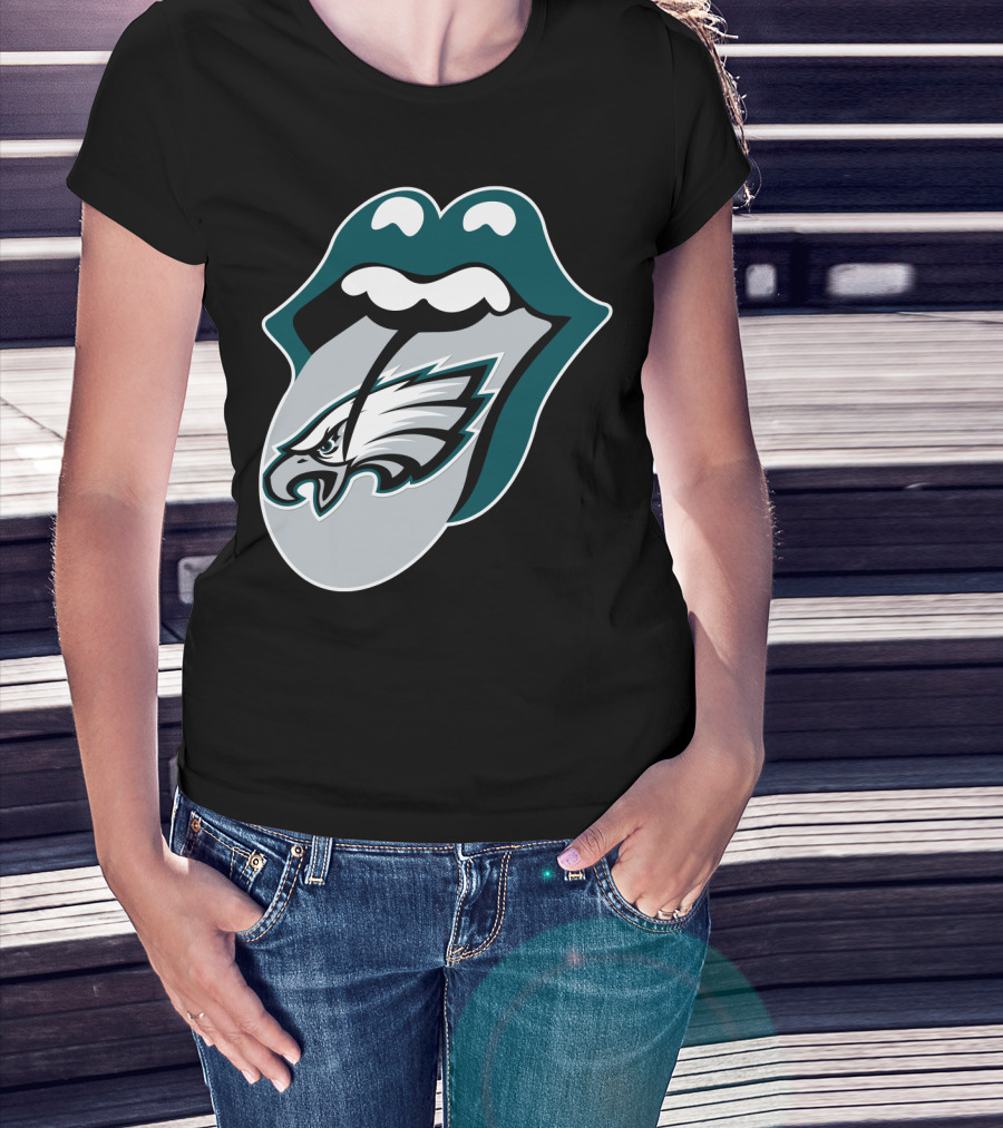 Rolling Stones Philadelphia Eagles Inspired Tongue T-Shirt