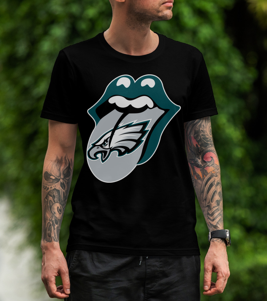 Rolling Stones Philadelphia Eagles Inspired Tongue T-Shirt