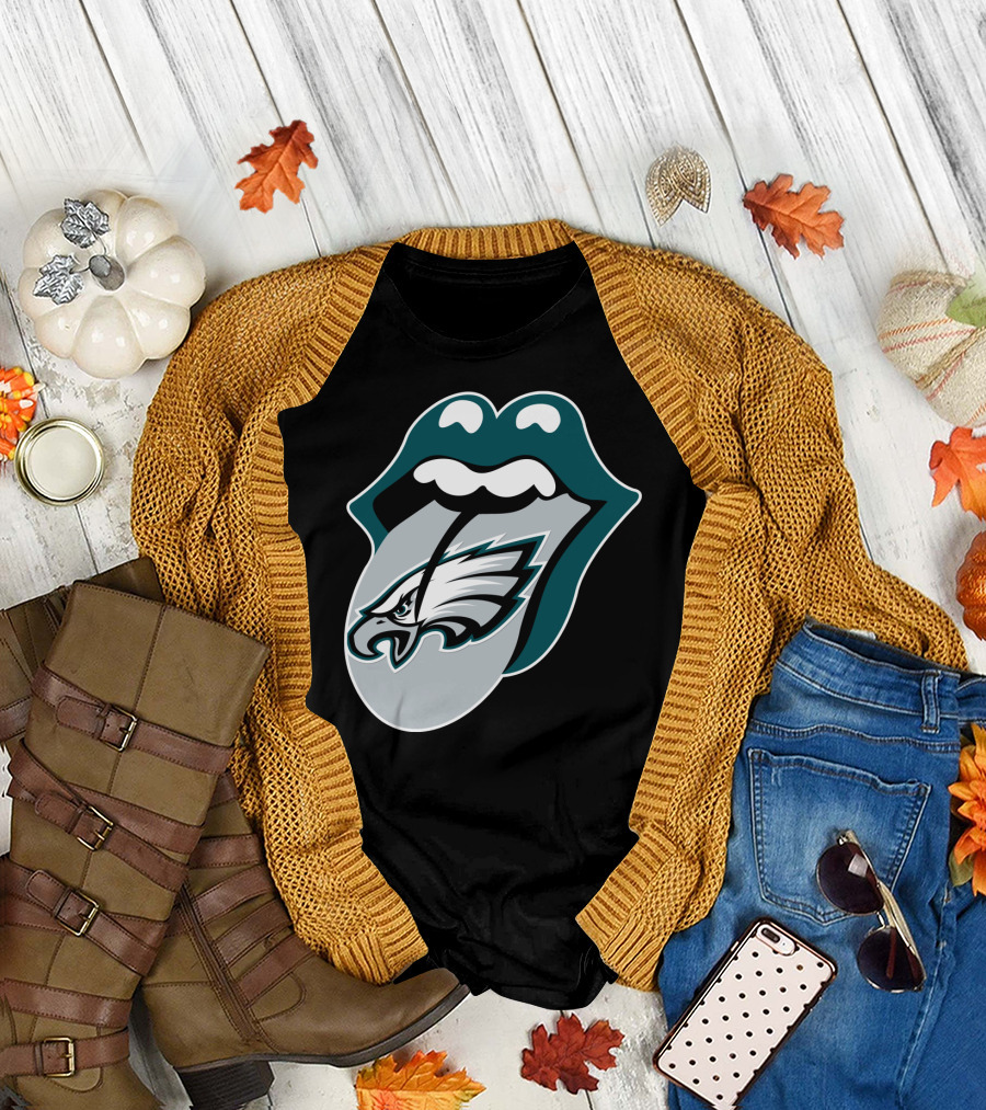 Rolling Stones Philadelphia Eagles Inspired Tongue T-Shirt