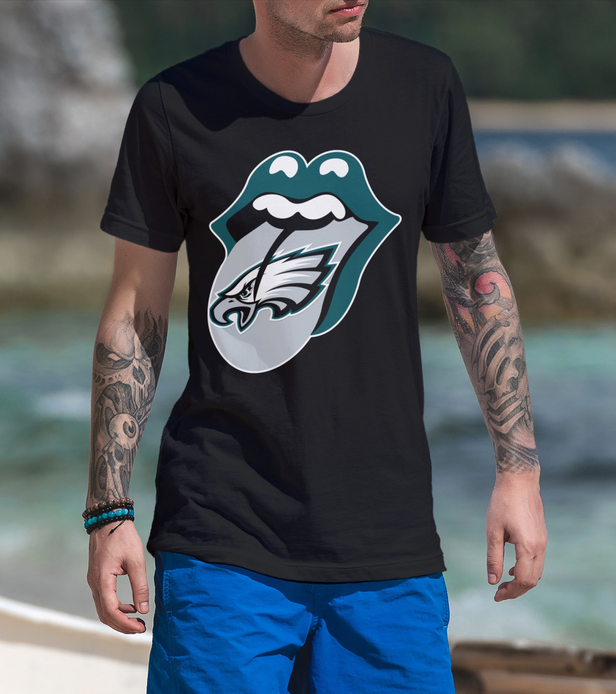 Rolling Stones Philadelphia Eagles Inspired Tongue T-Shirt