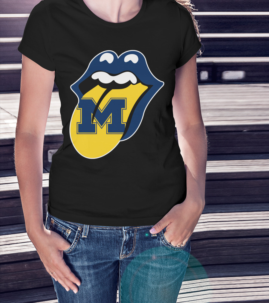 Michigan Wolverines Rolling Stones T-Shirt