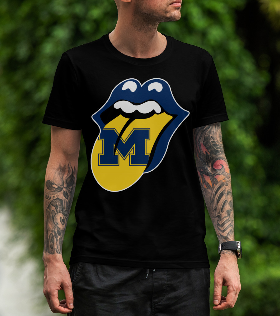 Michigan Wolverines Rolling Stones T-Shirt