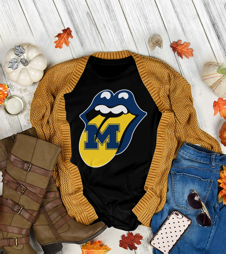 Michigan Wolverines Rolling Stones T-Shirt