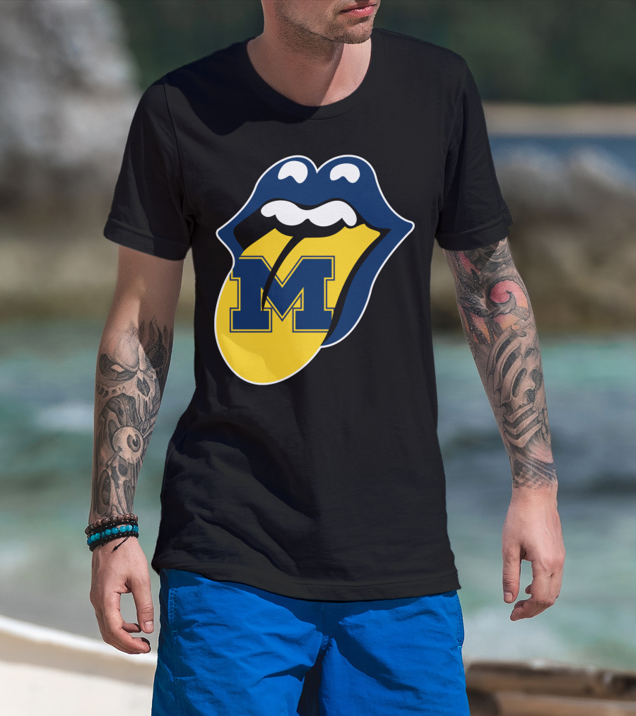 Michigan Wolverines Rolling Stones T-Shirt
