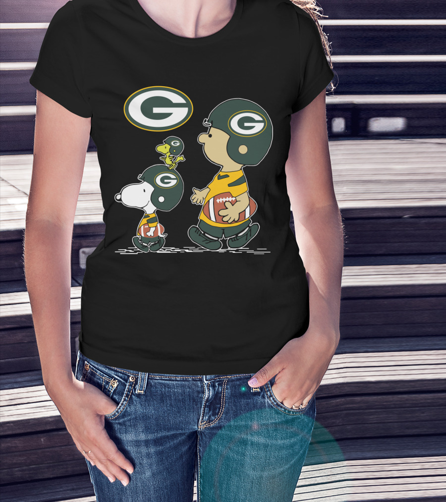 Christmas Peanuts Cute Football Green Bay Packers T-Shirt