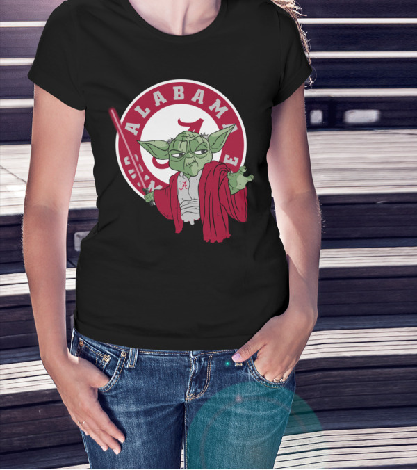 Alabama Crimson Tide Yoda With Lightsaber T-Shirt
