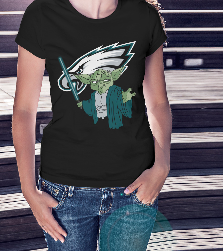Eagles Yoda Lightsaber Star Wars Philadelphia Football T-Shirt