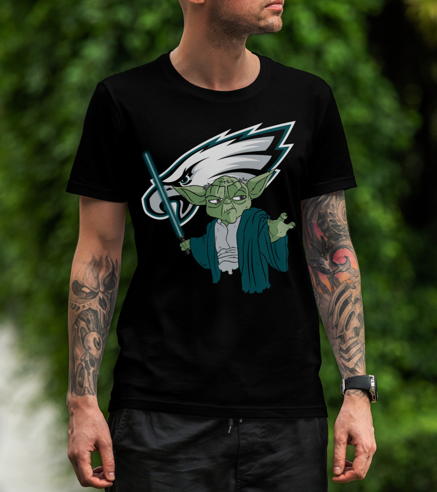 Eagles Yoda Lightsaber Star Wars Philadelphia Football T-Shirt