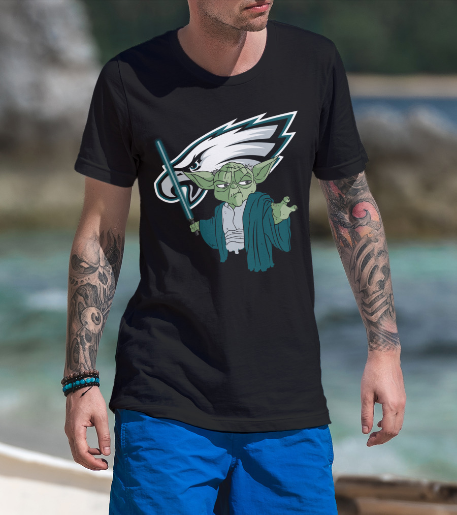 Eagles Yoda Lightsaber Star Wars Philadelphia Football T-Shirt