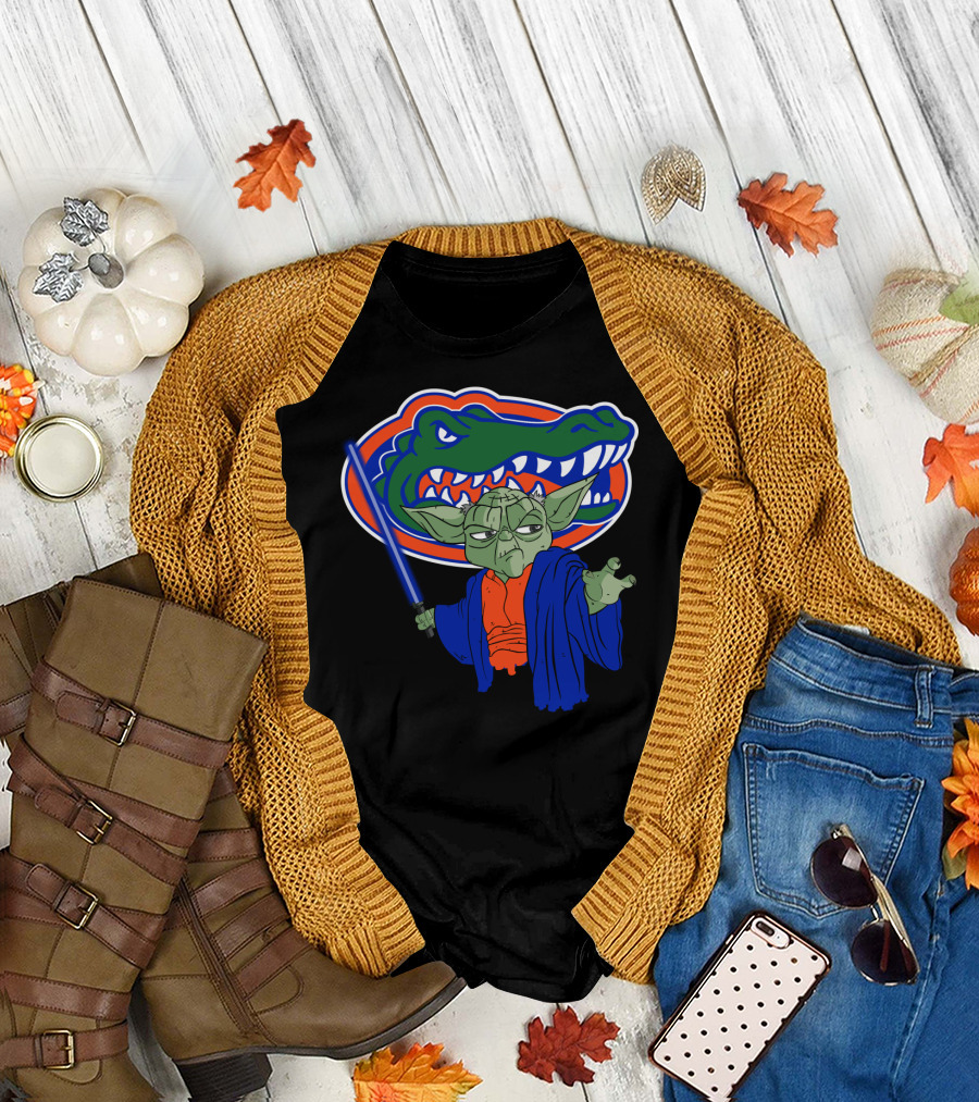 Gators Yoda Lightsaber Florida Alligator Icon Mashup T-Shirt