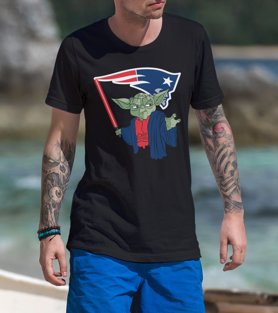 Yoda Patriots Logo Lightsaber Jedi Crossover T-Shirt