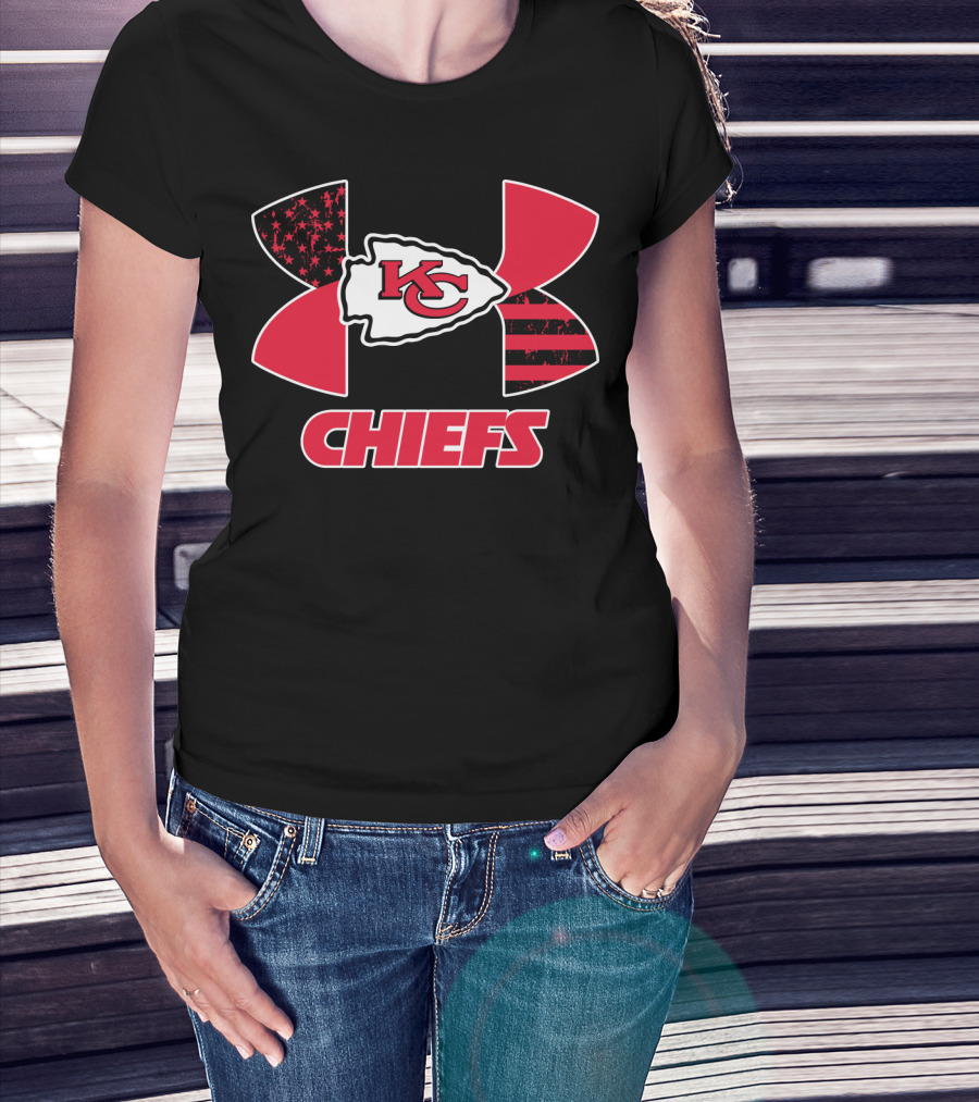 Under Armour Chiefs Kc Arrowhead Logo Stars And Stripes T-Shirt