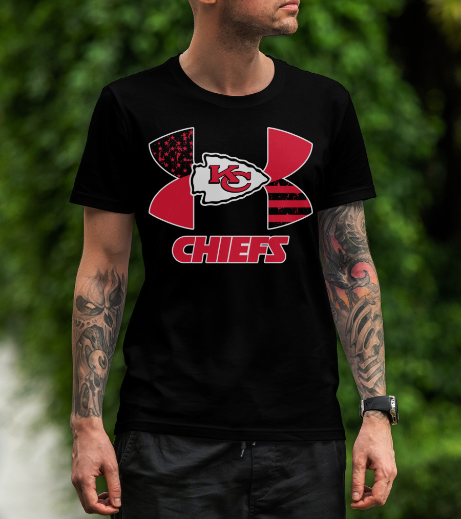 Under Armour Chiefs Kc Arrowhead Logo Stars And Stripes T-Shirt