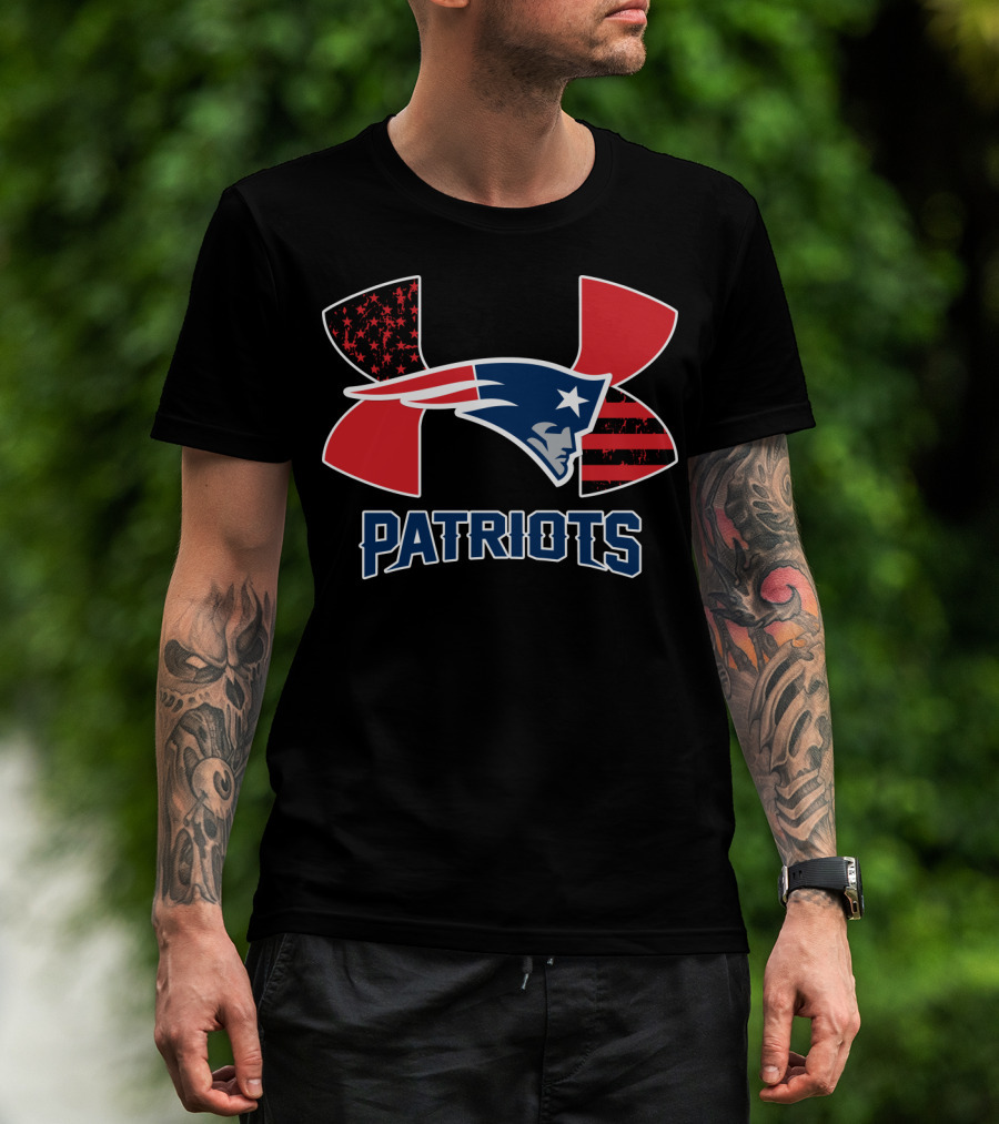 Patriots Under Armour Logo American Stars Stripes T-Shirt