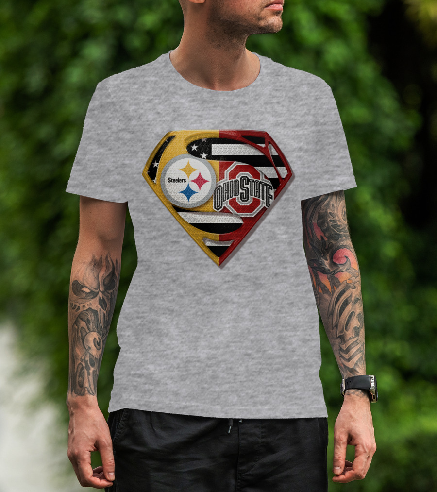 Steelers Ohio State Super Logo Steelers-Bucks Fan Gear T-Shirt