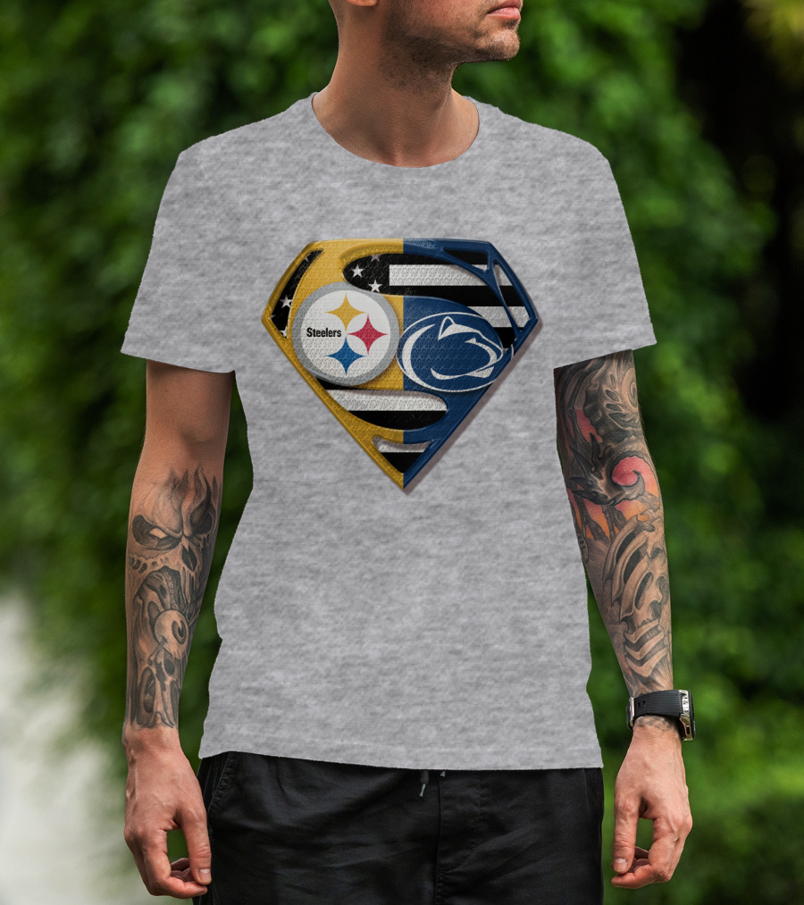 Steelers Nittany Lions Superman Logo Mashup T-Shirt