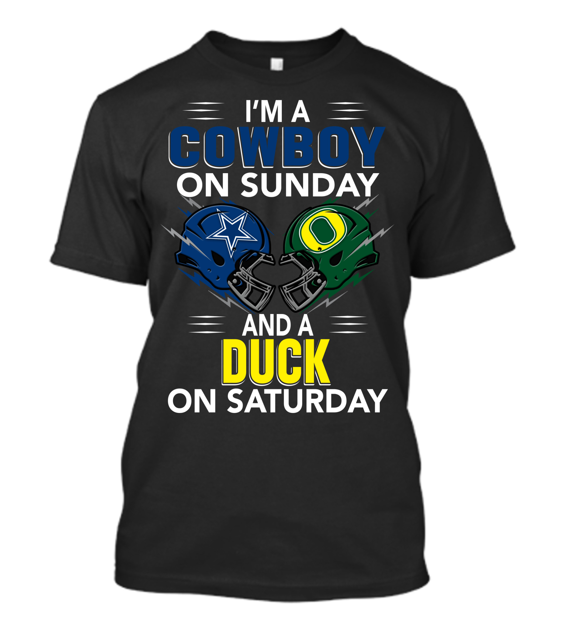 I'm A Cowboy On Sunday And A Duck On Saturday Football Helmets T-Shirt