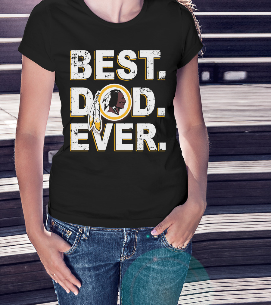 Best Dad Ever Washington Football Feather Symbol T-Shirt