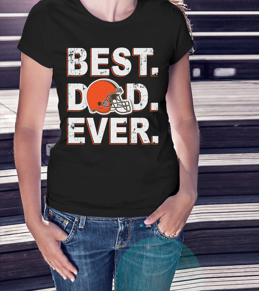 Best Dad Ever Cleveland Football Helmet T-Shirt