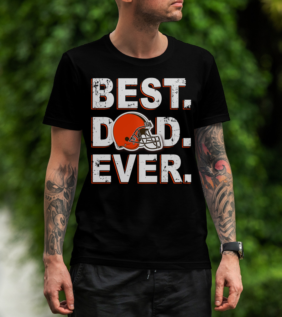 Best Dad Ever Cleveland Football Helmet T-Shirt