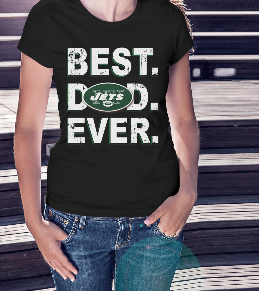 Best Dad Ever Jets Football T-Shirt