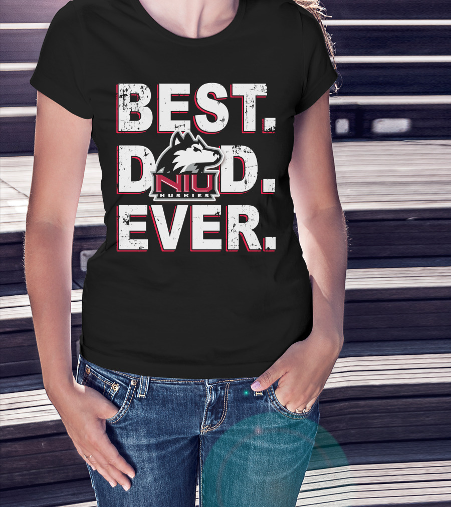 Best Dad Ever Niu Huskies T-Shirt
