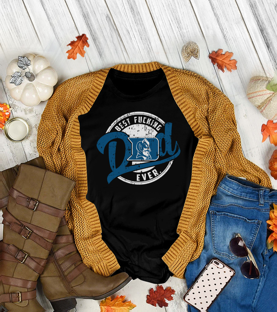 Best Dad Ever Devils Blue Icon Emblem T-Shirt