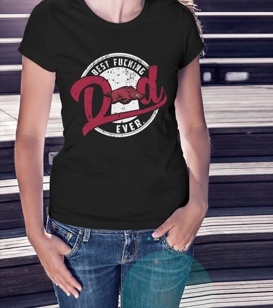 Best Dad Ever Razorbacks T-Shirt