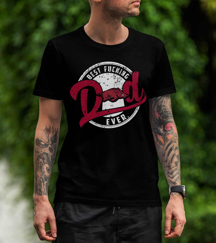 Best Dad Ever Razorbacks T-Shirt