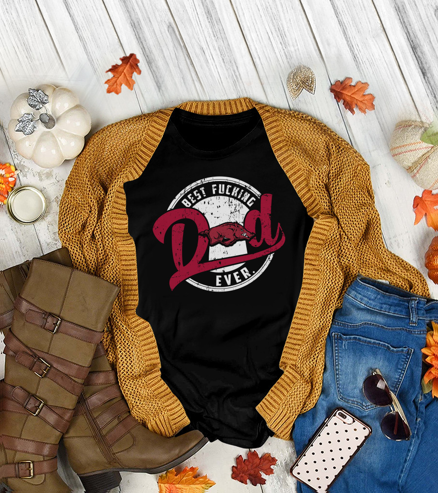 Best Dad Ever Razorbacks T-Shirt