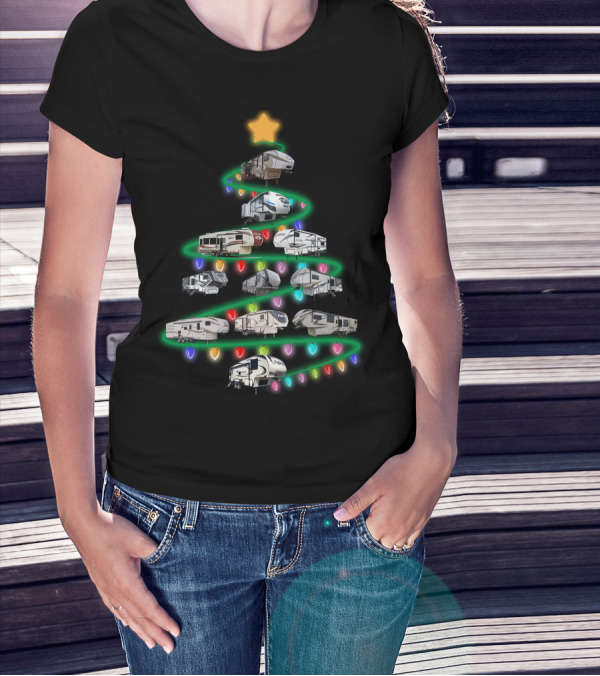 CHRISTMAS 5TH WHEEL TREE WITH LIGHTS AND STAR T-Shirt
