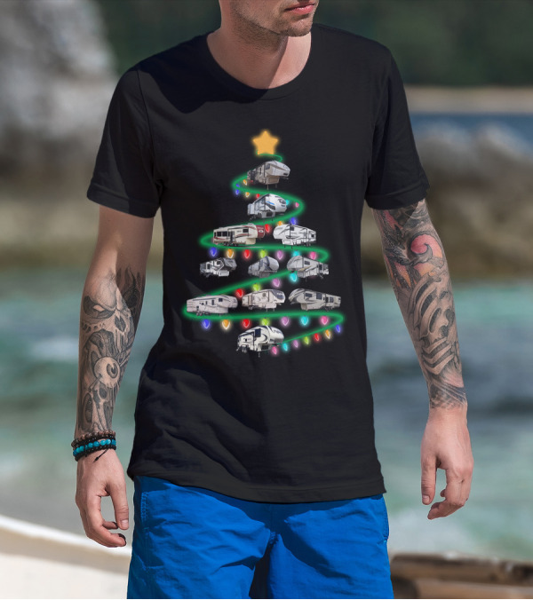 CHRISTMAS 5TH WHEEL TREE WITH LIGHTS AND STAR T-Shirt