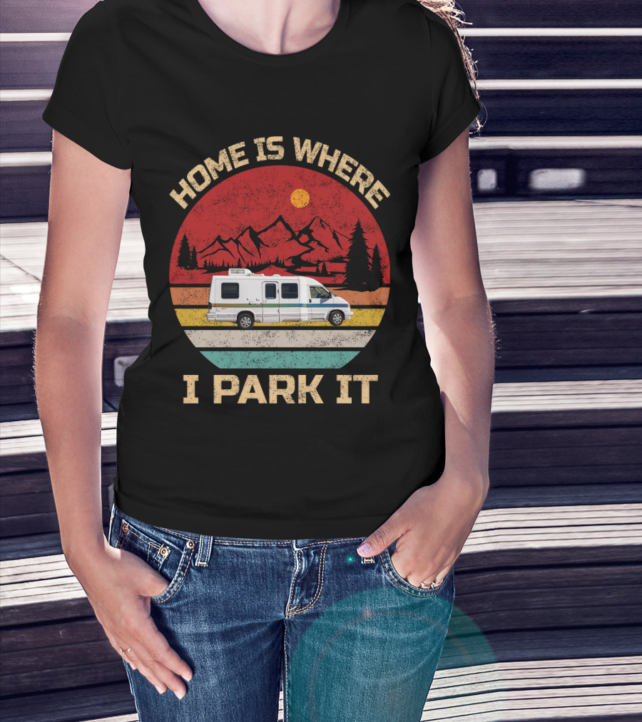 Home Is Where I Park It 95 Rialta Mountains Sun Retro T-Shirt