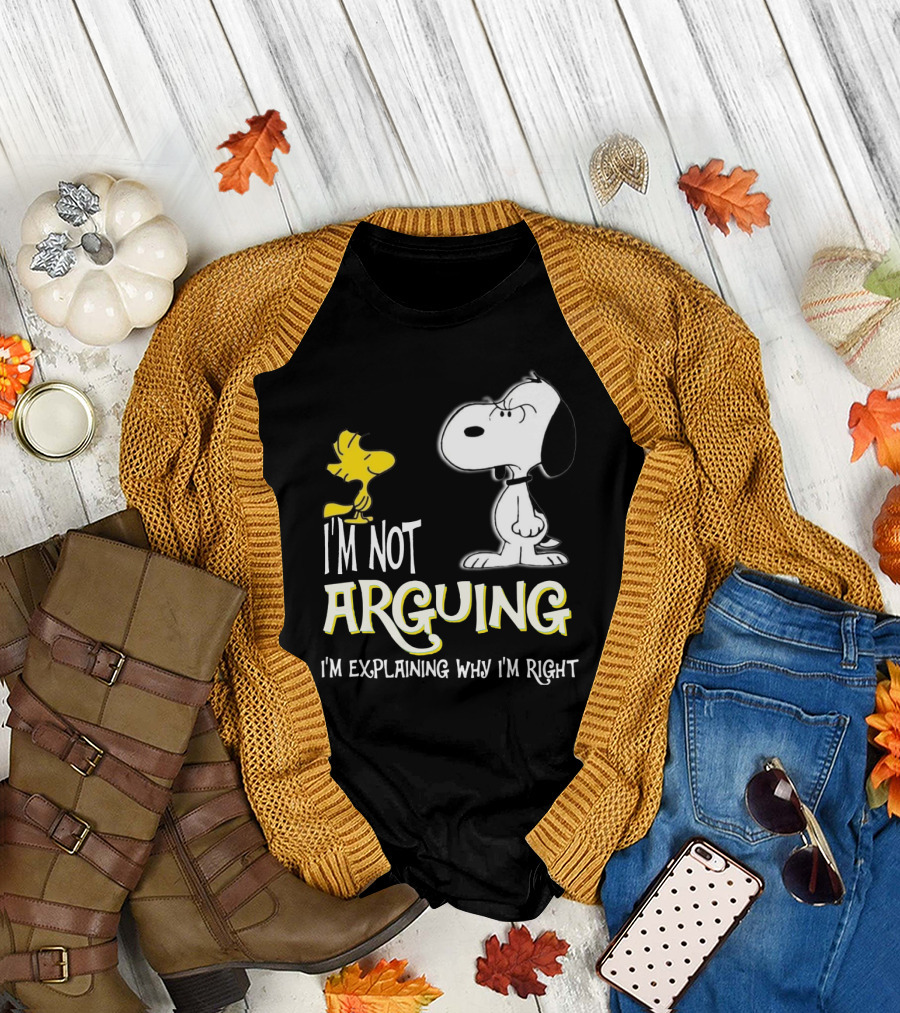 Snoopy Woodstock I'm Not Arguing I'm Explaining Why I'm Right T-Shirt