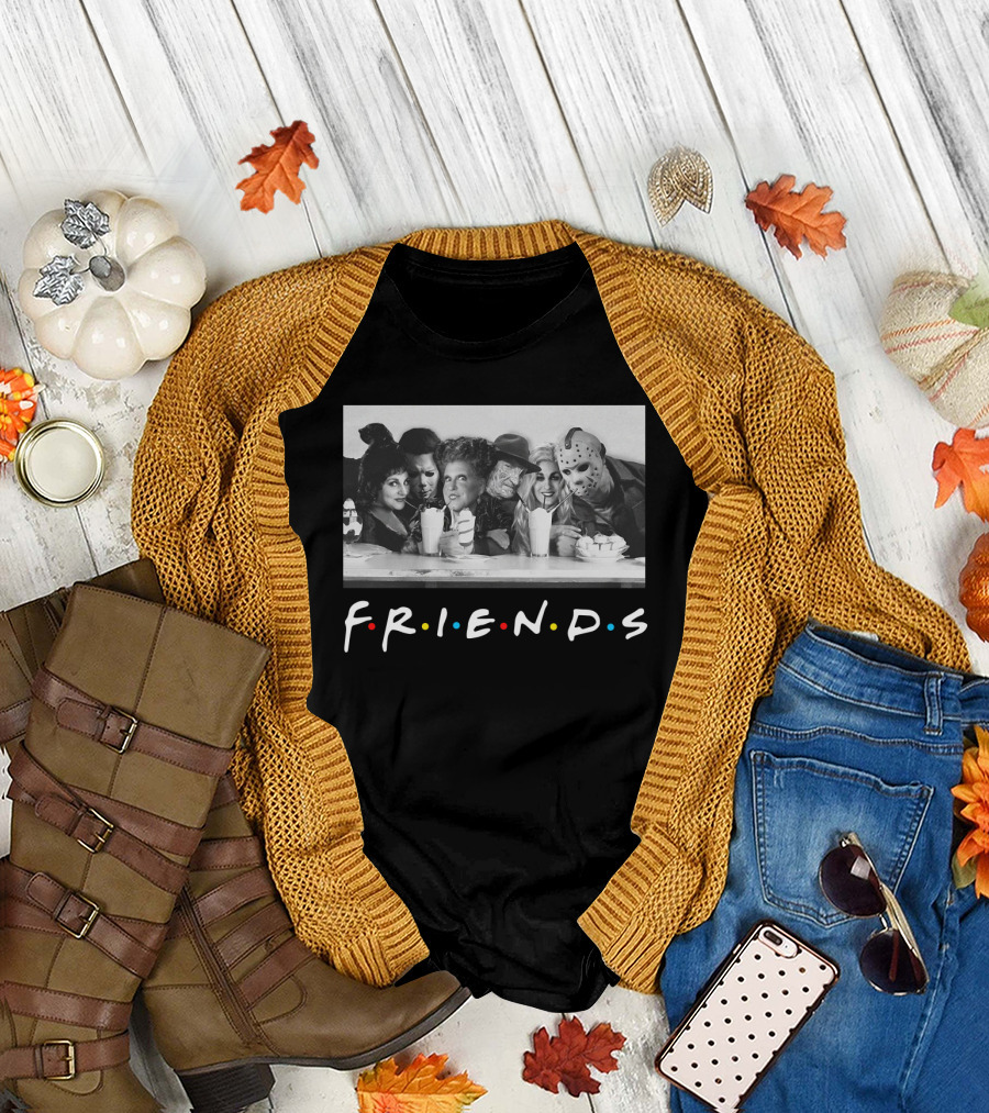 Friends Horror Hocus Pocus Michael Myers Freddy Krueger Jason Voorhees T-Shirt