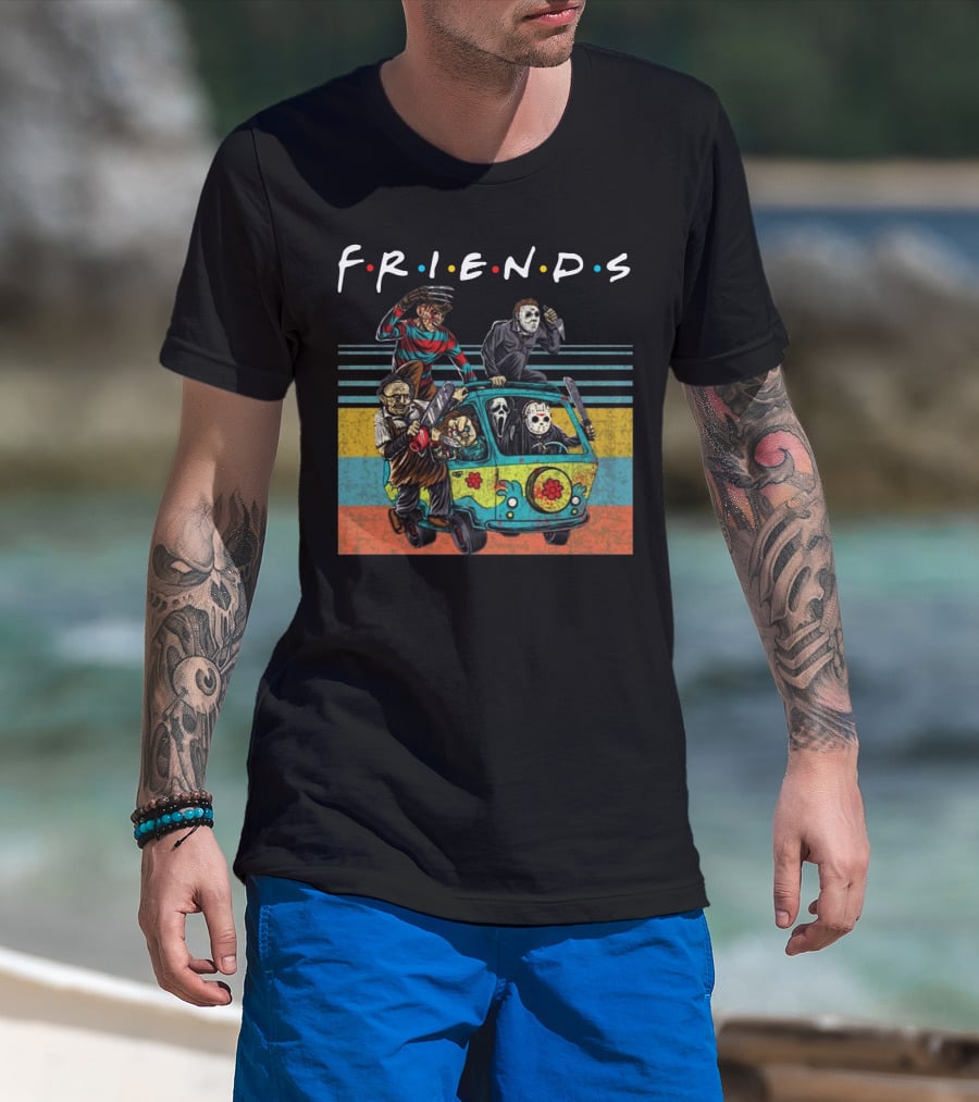 F.R.I.E.N.D.S Horror Movie Characters In Van T-Shirt
