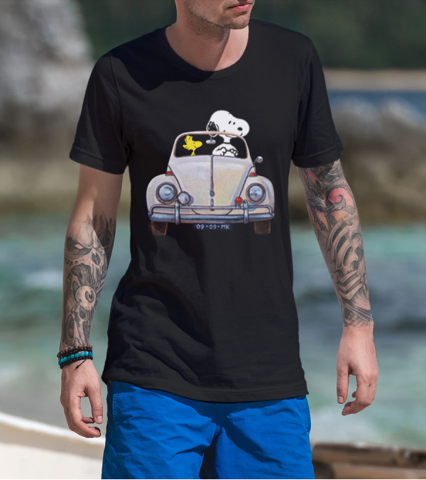 Snoopy And Woodstock 09-09-MK Car Adventure T-Shirt