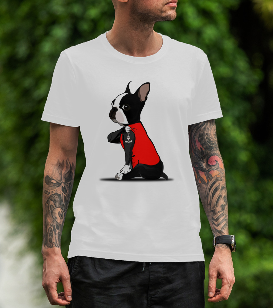Boston Terrier I Love Mom T-Shirt