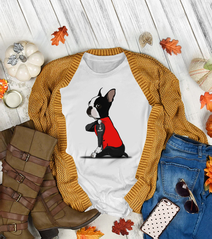Boston Terrier I Love Mom T-Shirt