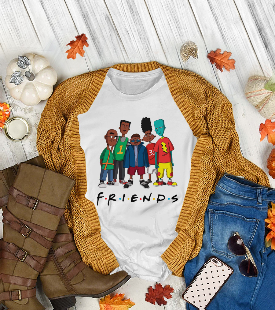 F.R.I.E.N.D.S Characters with 90s Animated T-Shirt