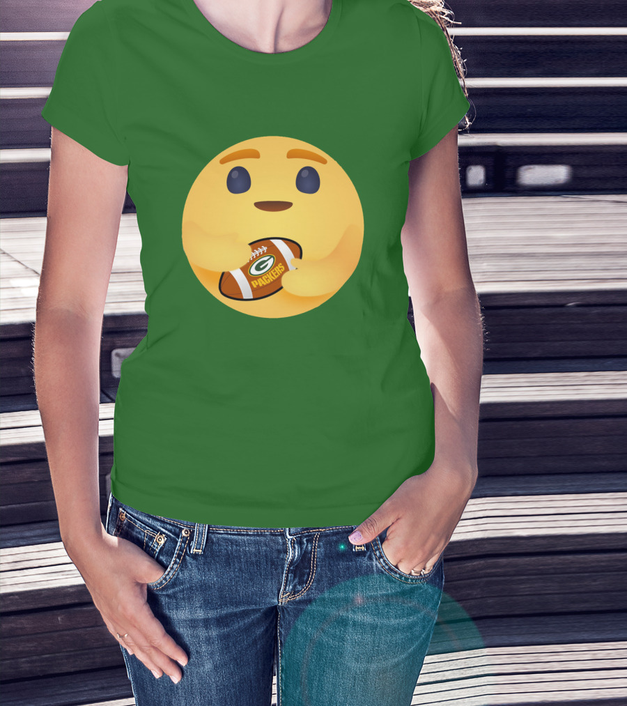 Care Emoji Hugs Green Bay Packers Football T-Shirt